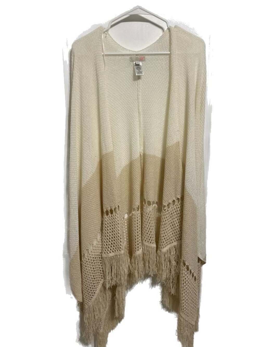 Gianni Bini Fringe Crochet‎ Knit Cardigan